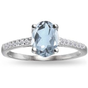 Swiss Blue Topaz Crown Tiara Ring